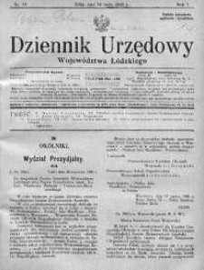 Dziennik Urzędowy Województwa Łódzkiego 10 maj 1926 nr 19