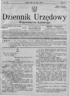 Dziennik Urzędowy Województwa Łódzkiego 19 lipiec 1926 nr 29