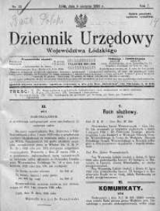 Dziennik Urzędowy Województwa Łódzkiego 9 sierpień 1926 nr 32