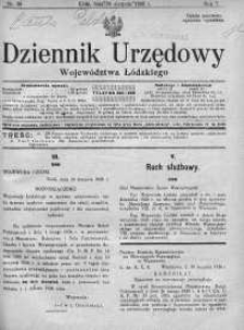Dziennik Urzędowy Województwa Łódzkiego 30 sierpień 1926 nr 35