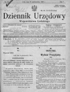 Dziennik Urzędowy Województwa Łódzkiego 25 październik 1926 nr 43