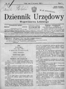 Dziennik Urzędowy Województwa Łódzkiego 8 listopad 1926 nr 45