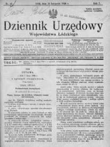 Dziennik Urzędowy Województwa Łódzkiego 15 listopad 1926 nr 46