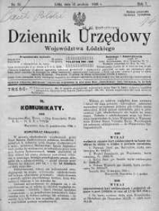 Dziennik Urzędowy Województwa Łódzkiego 13 grudzień 1926 nr 50