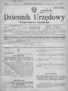 Dziennik Urzędowy Województwa Łódzkiego 3 styczeń 1927 nr 1