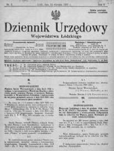 Dziennik Urzędowy Województwa Łódzkiego 10 styczeń 1927 nr 2