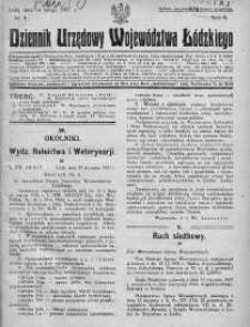 Dziennik Urzędowy Województwa Łódzkiego 14 luty 1927 nr 6