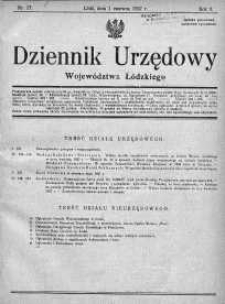Dziennik Urzędowy Województwa Łódzkiego 1 czerwiec 1927 nr 17
