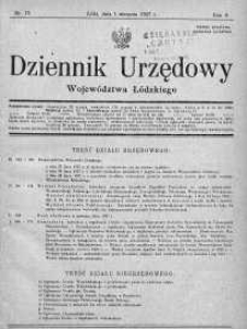 Dziennik Urzędowy Województwa Łódzkiego 1 sierpień 1927 nr 19