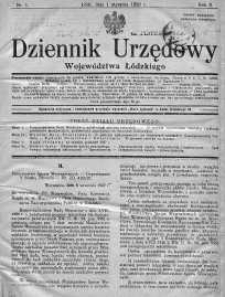 Dziennik Urzędowy Województwa Łódzkiego 1 styczeń 1928 nr 1