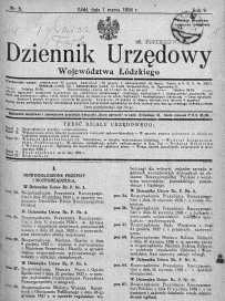 Dziennik Urzędowy Województwa Łódzkiego 1 marzec 1928 nr 3