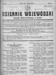 Dziennik Urzędowy Województwa Łódzkiego 1 maj 1928 nr 6