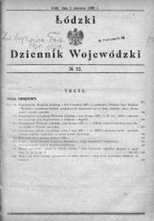 Dziennik Urzędowy Województwa Łódzkiego 1 czerwiec 1929 nr 12