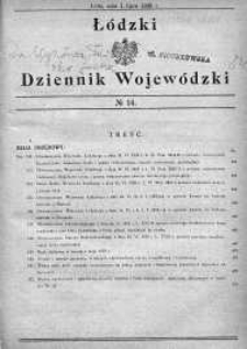 Dziennik Urzędowy Województwa Łódzkiego 1 lipiec 1929 nr 14