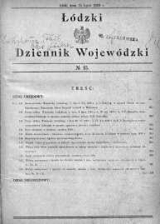 Dziennik Urzędowy Województwa Łódzkiego 15 lipiec 1929 nr 15