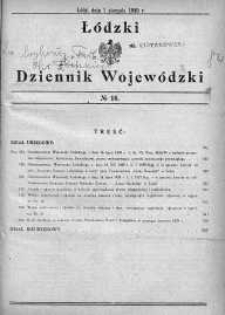 Dziennik Urzędowy Województwa Łódzkiego 1 sierpień 1929 nr 16