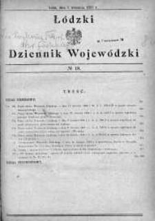 Dziennik Urzędowy Województwa Łódzkiego 1 wrzesień 1929 nr 18
