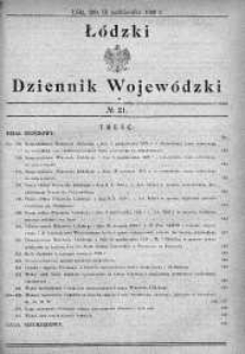 Dziennik Urzędowy Województwa Łódzkiego 15 październik 1929 nr 21
