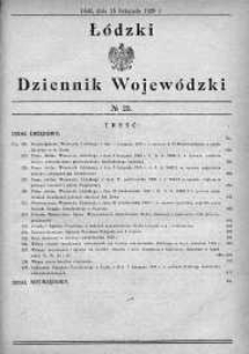 Dziennik Urzędowy Województwa Łódzkiego 15 listopad 1929 nr 23