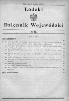 Dziennik Urzędowy Województwa Łódzkiego 1 grudzień 1929 nr 24