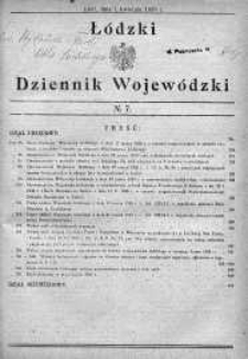Łódzki Dziennik Wojewódzki 1 kwiecień 1930 nr 7