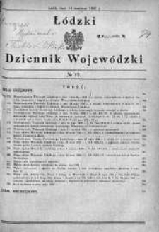 Łódzki Dziennik Wojewódzki 16 czerwiec 1930 nr 12