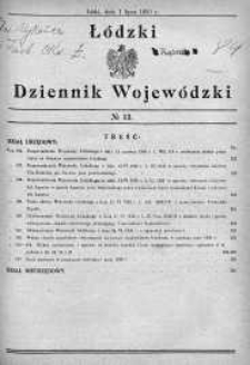 Łódzki Dziennik Wojewódzki 1 lipiec 1930 nr 13