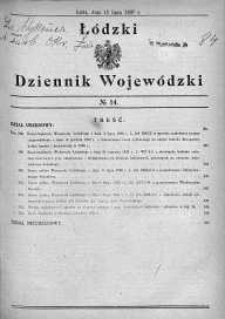 Łódzki Dziennik Wojewódzki 15 lipiec 1930 nr 14