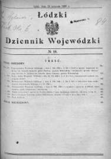 Łódzki Dziennik Wojewódzki 16 sierpień 1930 nr 16