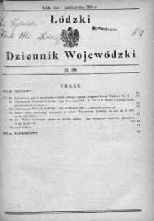 Łódzki Dziennik Wojewódzki 1 październik 1930 nr 20