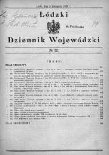 Łódzki Dziennik Wojewódzki 3 listopad 1930 nr 22