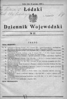 Łódzki Dziennik Wojewódzki 15 grudzień 1930 nr 27