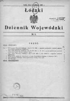 Łódzki Dziennik Wojewódzki 2 styczeń 1931 nr 1