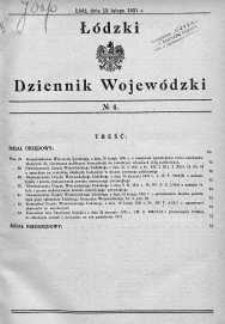 Łódzki Dziennik Wojewódzki 12 luty 1931 nr 4