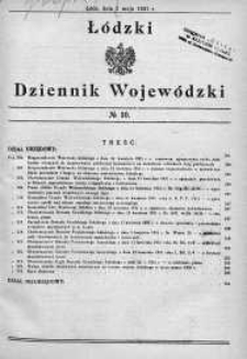 Łódzki Dziennik Wojewódzki 1 maj 1931 nr 10