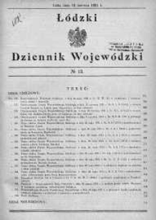 Łódzki Dziennik Wojewódzki 15 czerwiec 1931 nr 13