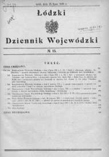 Łódzki Dziennik Wojewódzki 15 lipiec 1931 nr 15