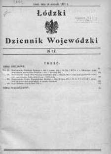 Łódzki Dziennik Wojewódzki 14 sierpień 1931 nr 17