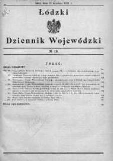 Łódzki Dziennik Wojewódzki 15 wrzesień 1931 nr 19