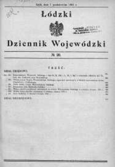 Łódzki Dziennik Wojewódzki 1 październik 1931 nr 20