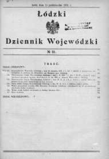 Łódzki Dziennik Wojewódzki 15 październik 1931 nr 21