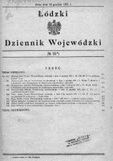 Łódzki Dziennik Wojewódzki 15 grudzień 1931 nr 25