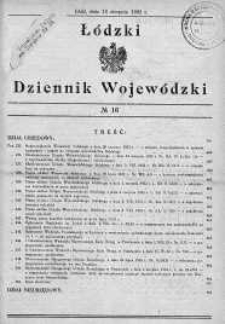 Łódzki Dziennik Wojewódzki 16 sierpień 1932 nr 16