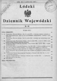 Łódzki Dziennik Wojewódzki 1 październik 1932 nr 19