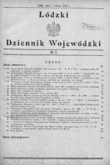 Łódzki Dziennik Wojewódzki 1 luty 1933 nr 3