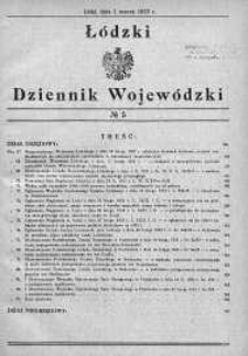 Łódzki Dziennik Wojewódzki 1 marzec 1933 nr 5