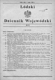 Łódzki Dziennik Wojewódzki 1 maj 1933 nr 9