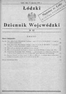 Łódzki Dziennik Wojewódzki 16 czerwiec 1933 nr 12