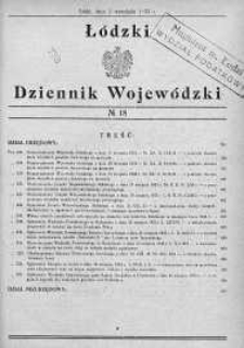 Łódzki Dziennik Wojewódzki 1 wrzesień 1933 nr 18