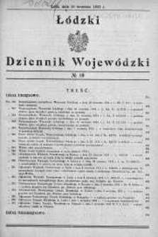 Łódzki Dziennik Wojewódzki 16 wrzesień 1933 nr 19